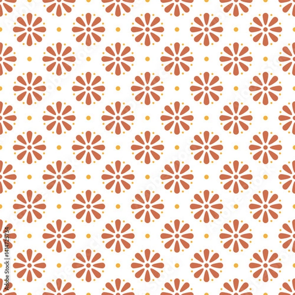 Fototapeta Azulejo tile, seamless pattern, portugues design