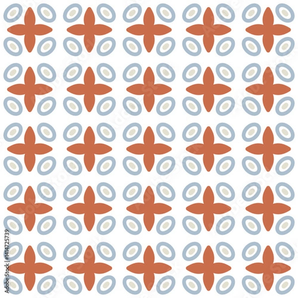 Fototapeta Azulejo tile, seamless pattern, portugues design