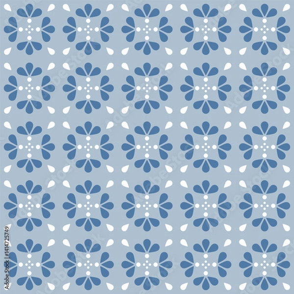 Fototapeta Azulejo tile, seamless pattern, portugues design
