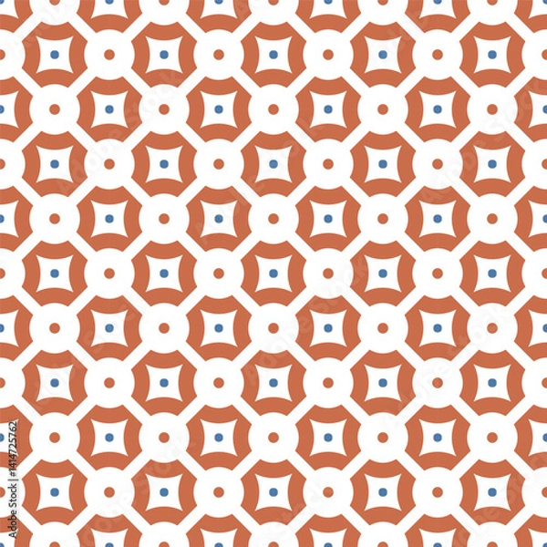 Fototapeta Azulejo tile, seamless pattern, portugues design