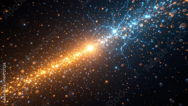 Obraz Dense accumulation of radiant celestial bodies, creating a seemingly solid curtain of light against the void