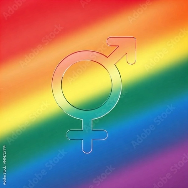 Obraz Lgbtq Symbol on Rainbow Background - Pride and Equality Concept