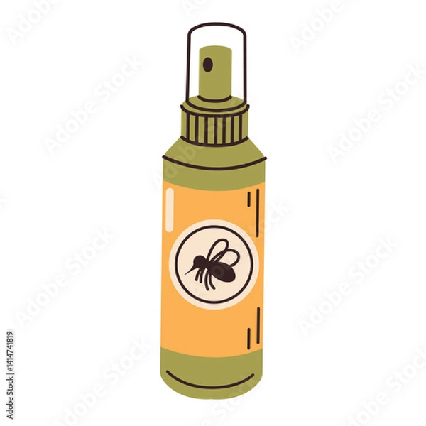 Fototapeta Mosquito spray. An aerosol with insect and mosquito repellent. Protection against mosquito bites. Vector illustration in a flat style, isolated on a white background