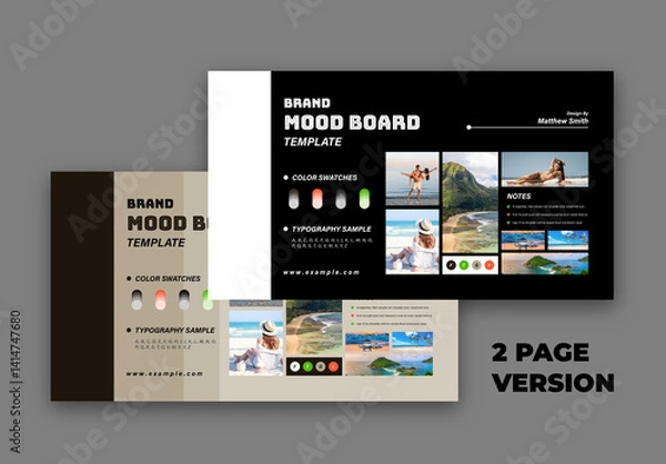 Fototapeta Simple Mood board Template Layout