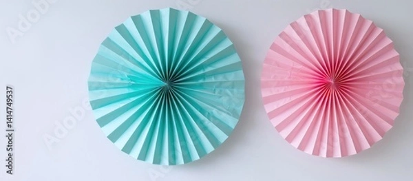 Fototapeta Pastel Paper Rosettes: A Celebration of Delicate Colors and Folded Patterns