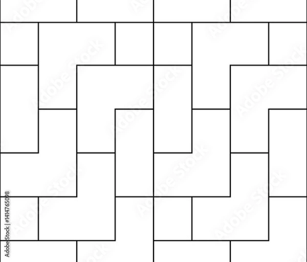 Obraz Vector seamless pattern of geometric elements in the form of rectangles, squares.