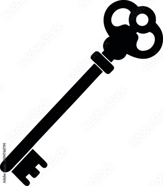 Obraz old key isolated on white