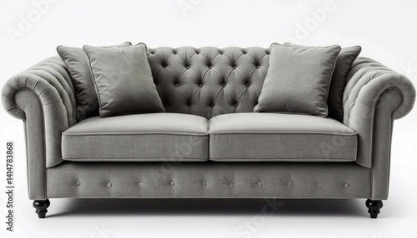 Obraz soft gray sofa on a white background