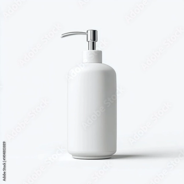 Obraz Matte White Ceramic Soap Dispenser with Chrome Pump