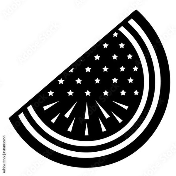 Fototapeta Watermelon Slice Vector Icon for 4th of July – Summer Holiday Graphic Design File