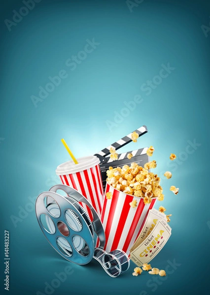 Fototapeta Unusual cinema concept 3D illustration