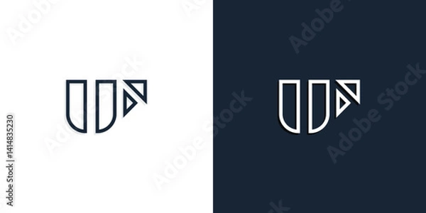 Fototapeta Abstract line art initial letters UF logo.