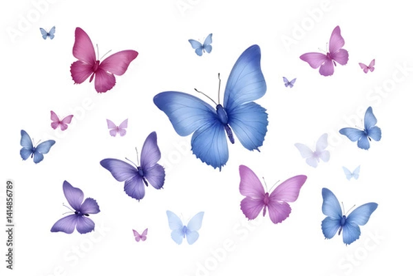 Fototapeta The Beautiful butterfly pattern from watercolors