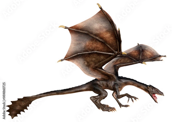Obraz 3D Rendering Fairy Tale Dragon on White