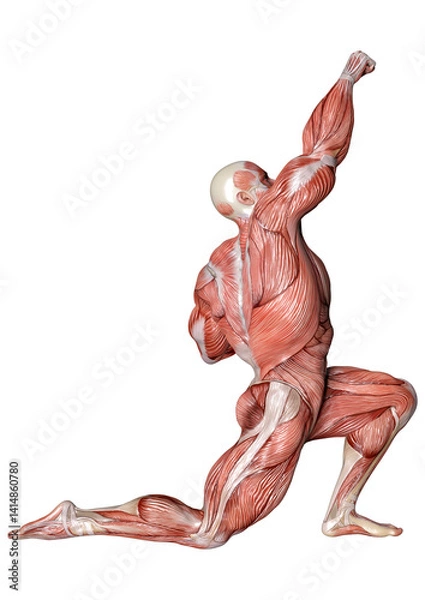 Obraz 3D Rendering Male Anatomy Figure on White