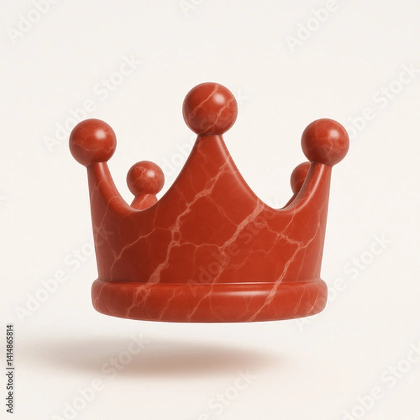 Obraz 3D Symbol Crown red marble ceramic texture