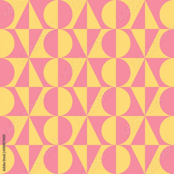 Fototapeta Modern Geometric Vector Seamless Pattern Digital Paper – Abstract Minimalist Background Design, Repeating Lines and Shapes, Contemporary Printable Texture for Scrapbooking, Web Design, Fabric, Package