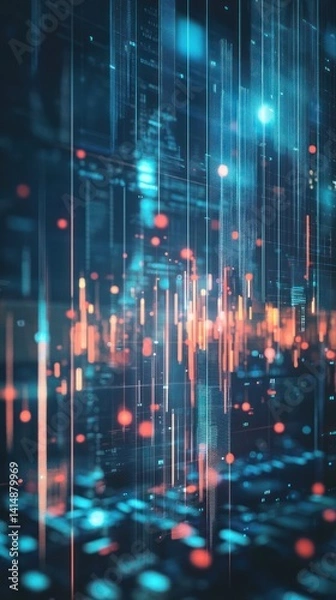 Obraz Abstract digital data visualization (3)