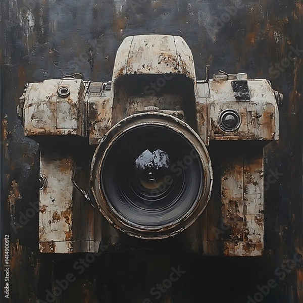 Fototapeta Rusty Camera, Industrial Setting