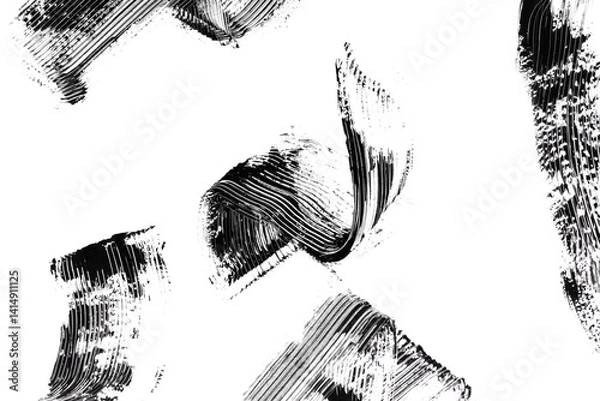Obraz Black mascara brush strokes isolated on white.