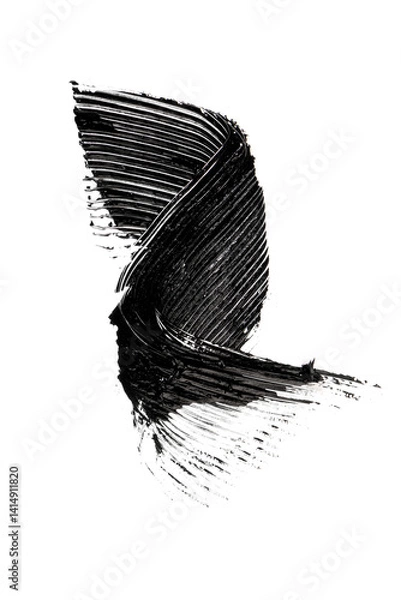 Obraz Black mascara brush strokes isolated on white.