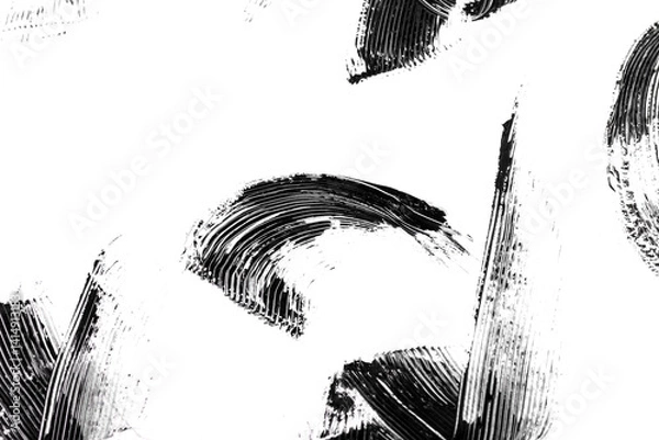 Obraz Black mascara brush strokes isolated on white.