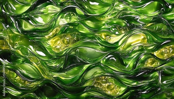Fototapeta Abstract Green Liquid Texture