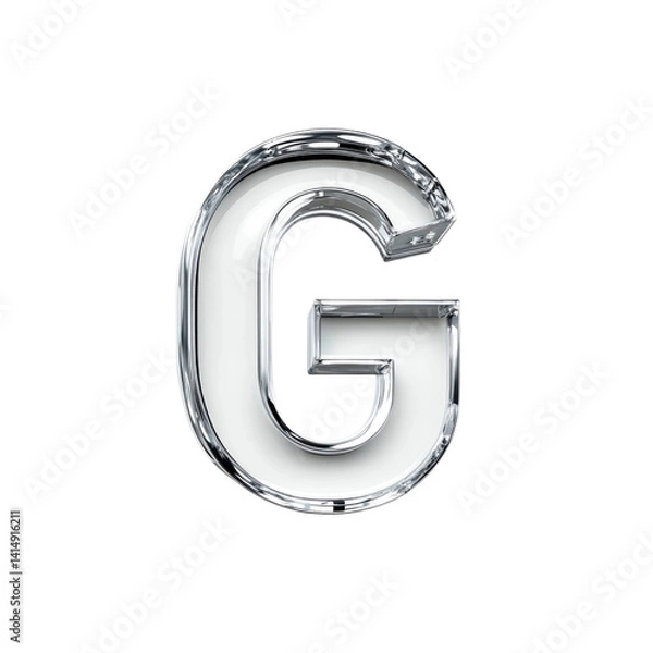Obraz Glossy Chrome Letter G - 3D Rendered Alphabet