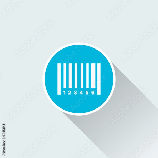 Obraz flat bar code icon