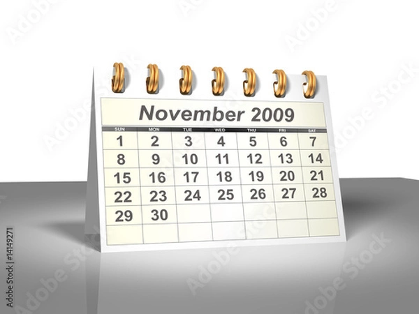 Obraz Desktop Calendar (3D). November, 2009.