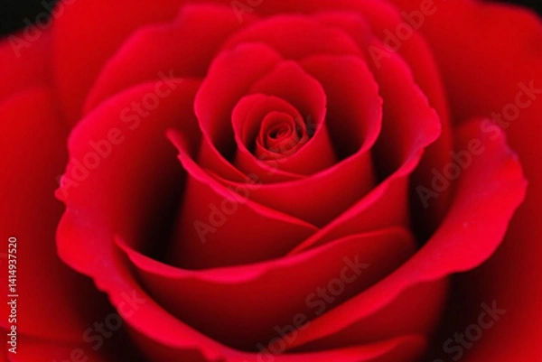 Fototapeta close up of a red rose with a black background