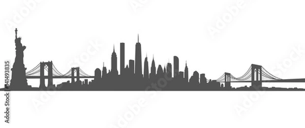 Obraz New York City Skyline Vector czarno-białe