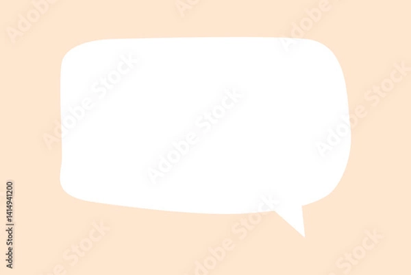 Fototapeta White speech bubble, cute doodle vector