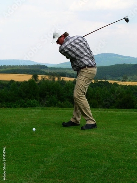 Obraz golfista teeing off