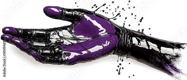 Fototapeta Hand in Paint Splashes
