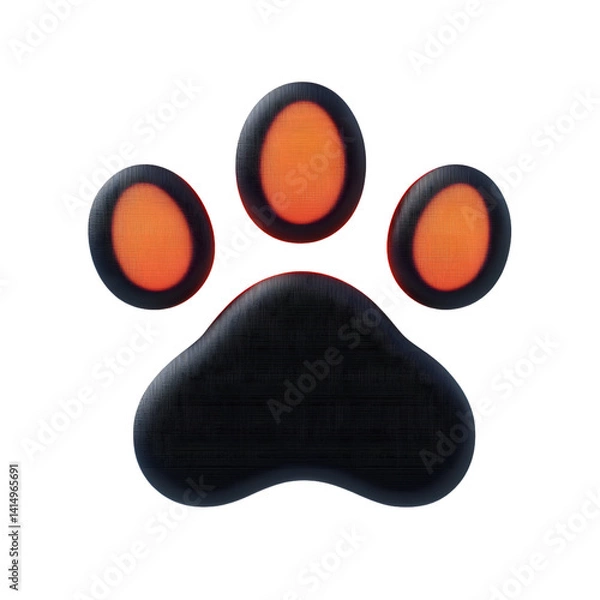 Fototapeta paw print icon on transparent background