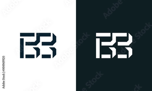 Obraz Creative minimal abstract letter BB logo.