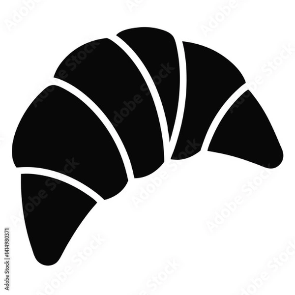 Obraz Fresh baked croissant icon