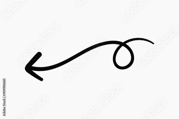 Fototapeta Curved arrow pointing left illustration vector