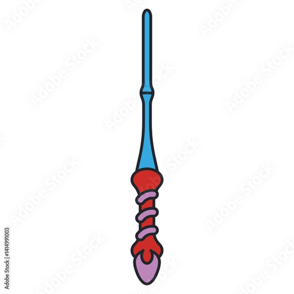 Fototapeta Wizard wand vector cartoon illustration isolated on a white background.