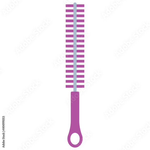 Fototapeta Multifunctional cleaning brush for bottle vector cartoon illustration isolated on a white background.