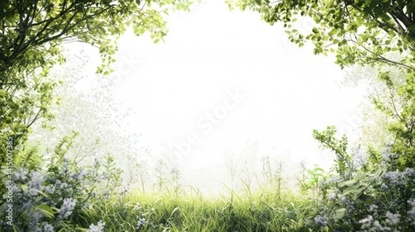 Fototapeta A blank space with a natural ecosystem in the background, ready for text or branding