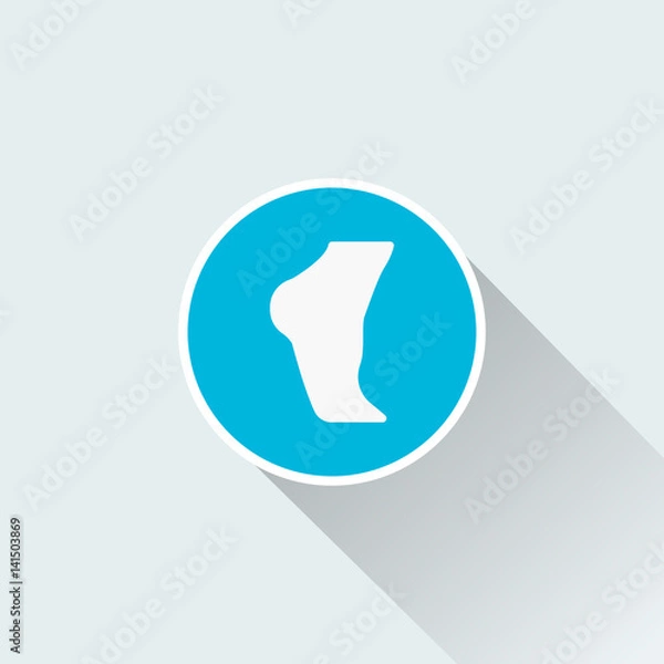 Fototapeta human leg icon with long shadow