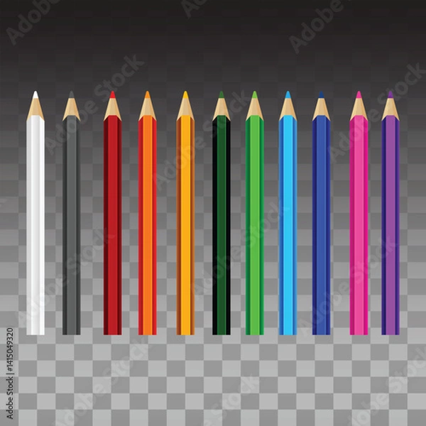 Obraz colorful school pencils for drawing and art vector png design