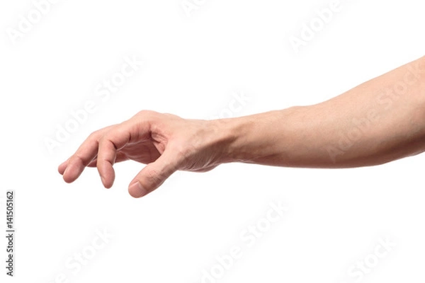 Obraz Man hand's measuring invisible item isolated