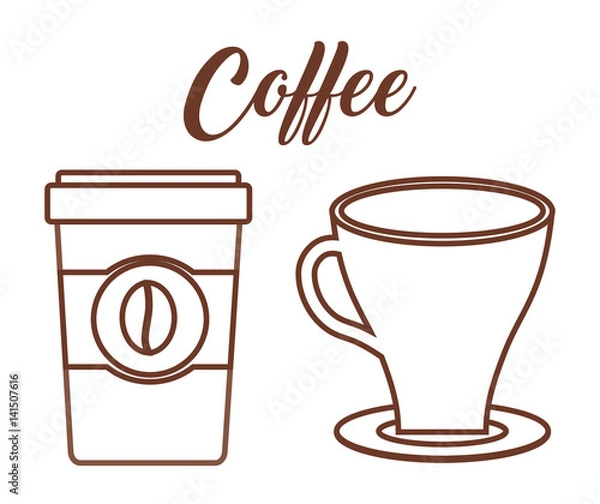 Fototapeta coffee drinks over white background. vector illustration