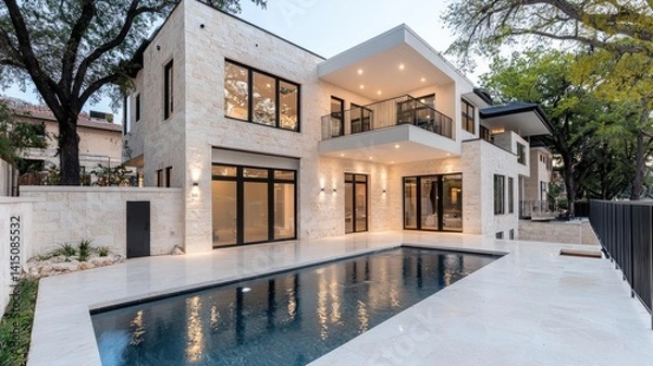 Obraz Elegant residential building exterior classic architecture high end home design