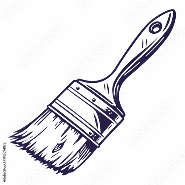 Fototapeta Detailed Illustration Of A Wide Paintbrush Used For Artistic Painting Projects