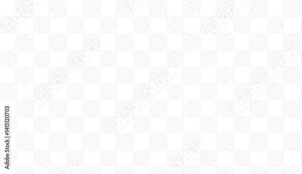 Fototapeta White checkered seamless vector pattern creating a geometric background with squares and subtle decorations for various uses