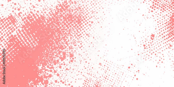 Obraz Vector modern paintbrush grunge with halftone dots pattern texture style red grunge brush stroke abstract background